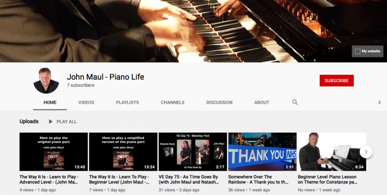 New ‘Piano Life’ Channel on YouTube